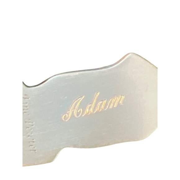 Vintage 1994 GAP Fine Pewter Keychain Golf Bag Balls Clubs Engraved Adam 4.5" - Picture 5 of 5